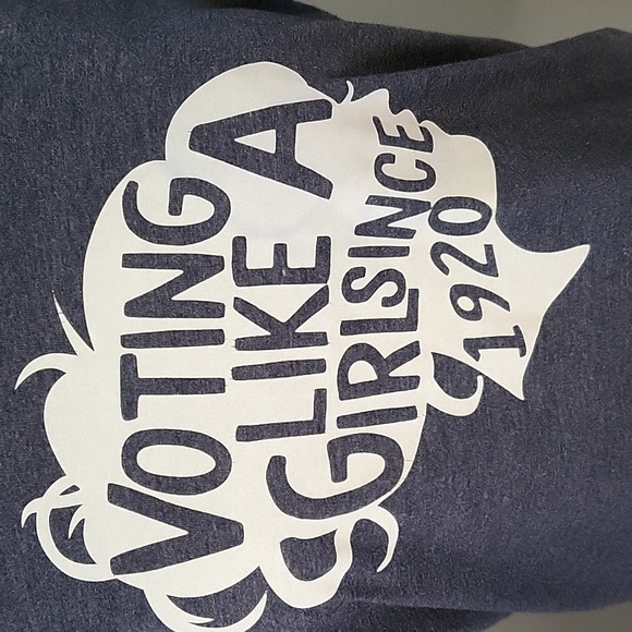 Bella Canvas Voting Like A Girl Since 1920 Heather Blue Graphic T-Shirt Size M - Picture 3 of 9